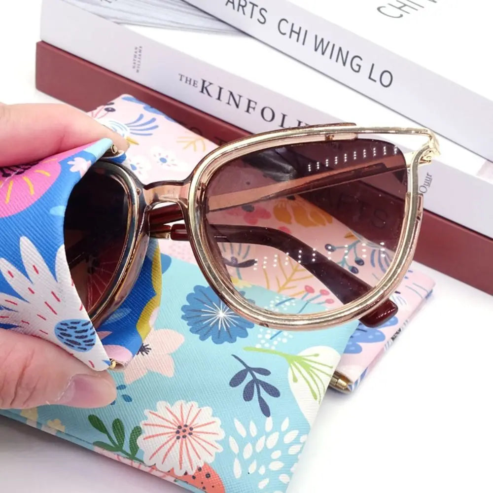 Fresh Style Sun Glasses Case Automatic Closing Soft Shell Eyewear Storage Bag PU Leather Waterproof Sunglasses Protective Cover