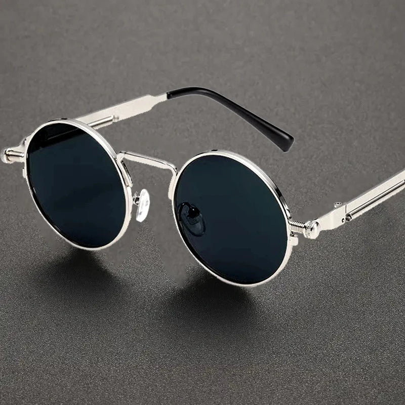 Classic Round Frame Sunglasses For Men Large Face Dedicated Driving High Grade Cool Stylish UV400 Strong Light Protection