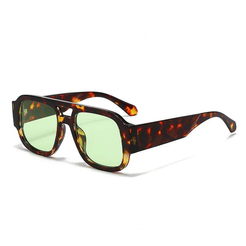 1/4 Sets Retro Large Frame Double Bridges Square Sun Glasses Women Candy Color Wide Legs Men Eyeglasses Outdoor Sports Shades
