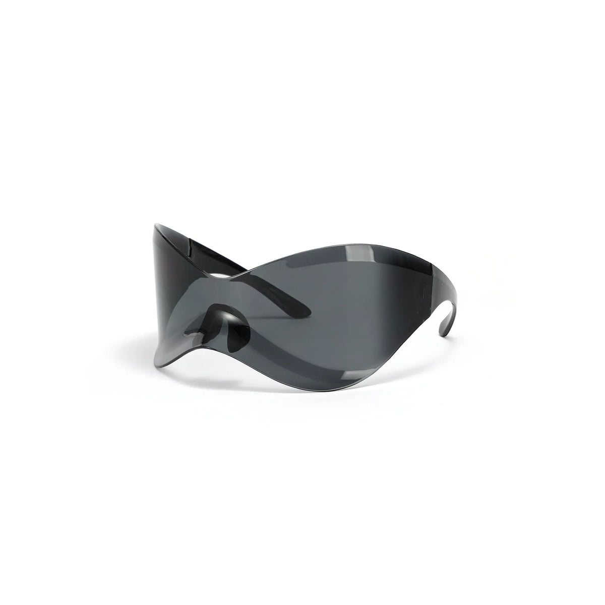 Y2K Wrap Around glasses For Women Men Futuristic Mirrored Lens Fashion Rimless Sun Shades For Cycling Beach Party