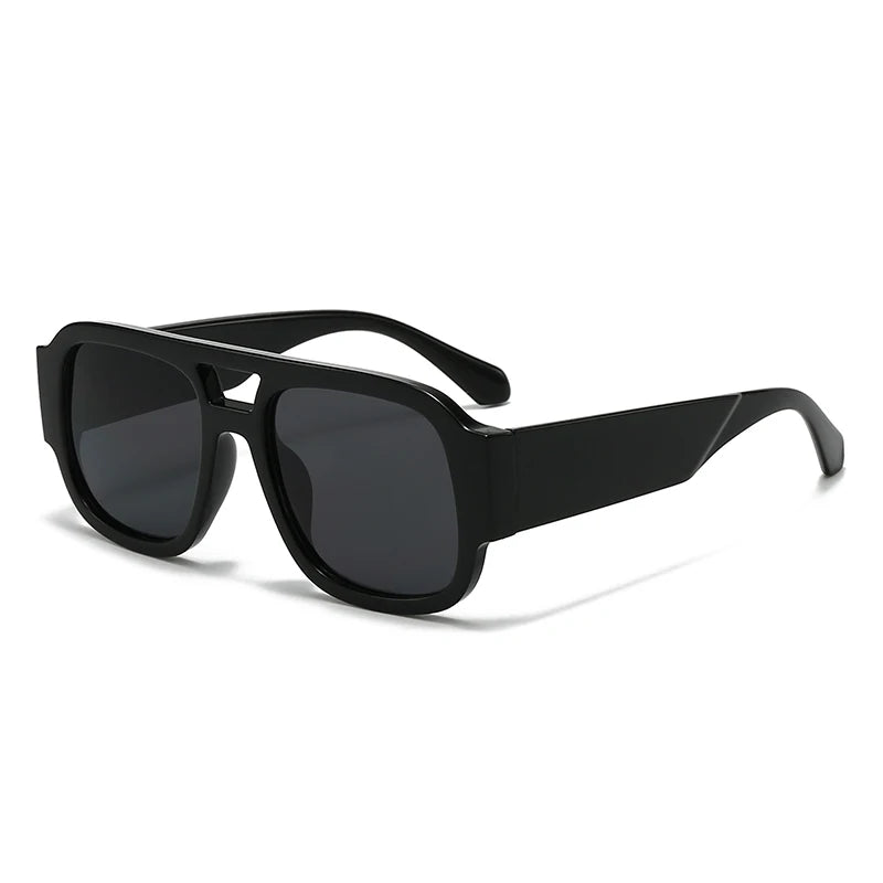 1/4 Sets Retro Large Frame Double Bridges Square Sun Glasses Women Candy Color Wide Legs Men Eyeglasses Outdoor Sports Shades
