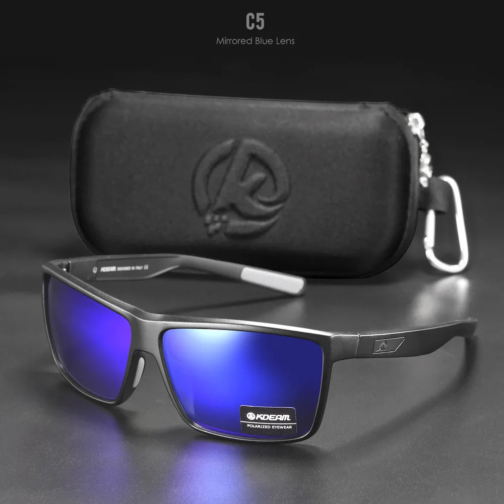 2025 KDEAM Brand Scratch Resistance Sunglasses for Men Polarized  UV400 Protection Sun Glasses Integral Spring Hinges
