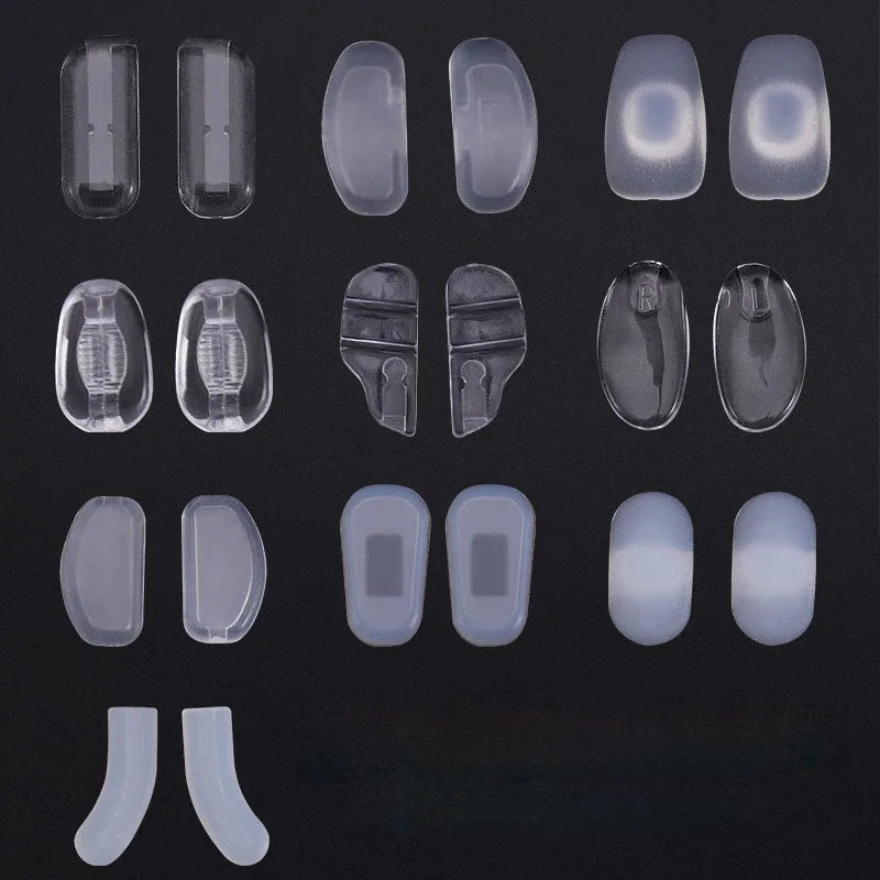10pairs Silicone PVC Glasses Eyeglasses Nose Pads Optical Frame Repair Accessory Part Push In Insert Type