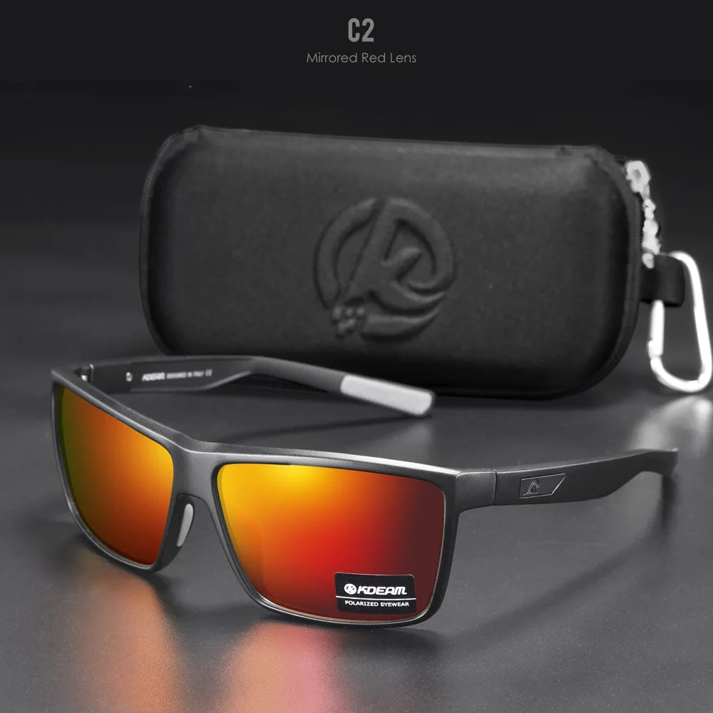 2025 KDEAM Brand Scratch Resistance Sunglasses for Men Polarized  UV400 Protection Sun Glasses Integral Spring Hinges