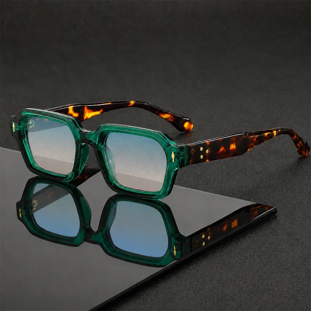 Retro Square Sunglasses Women Men Vintage Small Frame Sun Glasses Luxury Rivet Fashion Streetwear Eyewear Unisex Shades