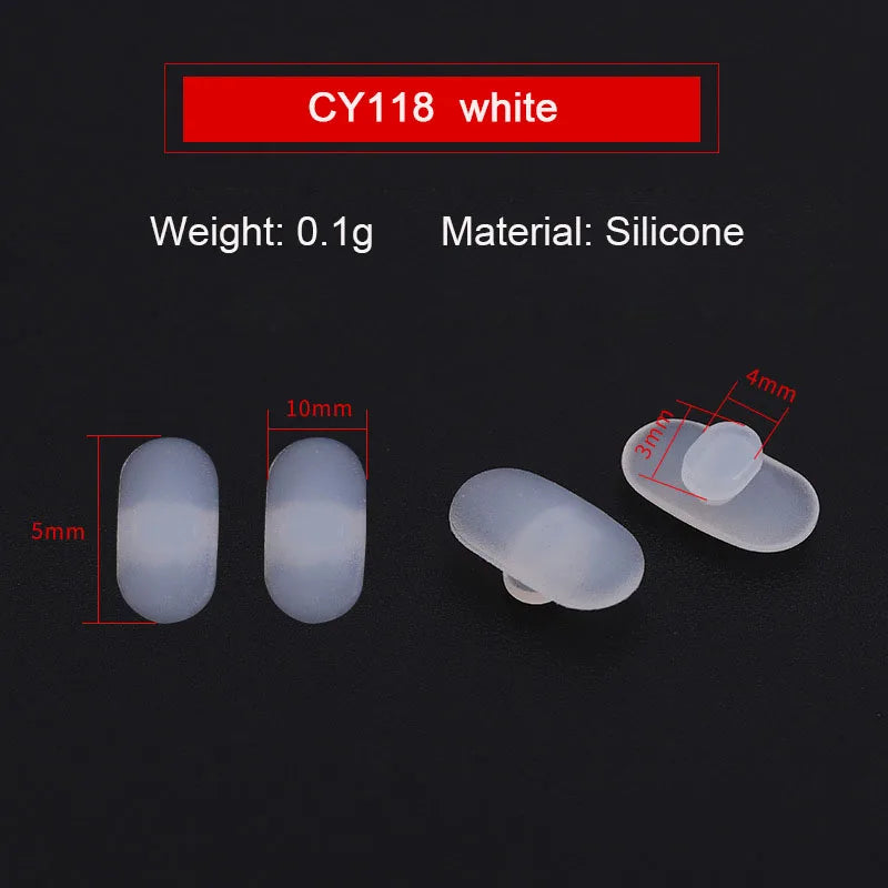 10pairs Silicone PVC Glasses Eyeglasses Nose Pads Optical Frame Repair Accessory Part Push In Insert Type