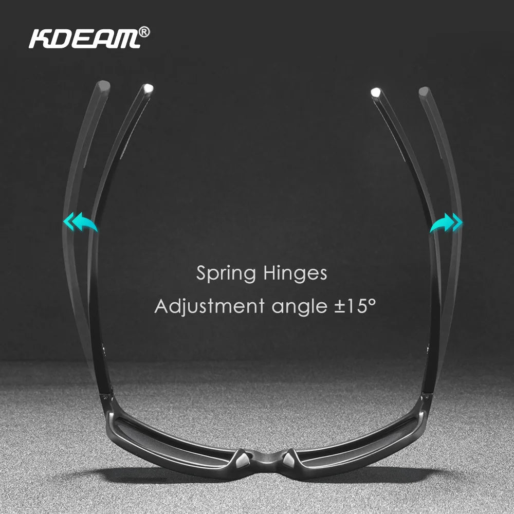 2025 KDEAM Brand Scratch Resistance Sunglasses for Men Polarized  UV400 Protection Sun Glasses Integral Spring Hinges