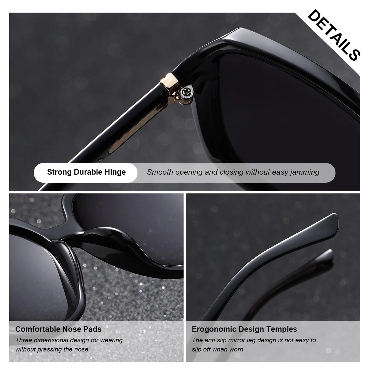BARCUR Butterfly Women Sunglasses Gradient Colors PC Oval Large Frame UVA/B Fashion  Polarized Sunglasses White Gift Box Package