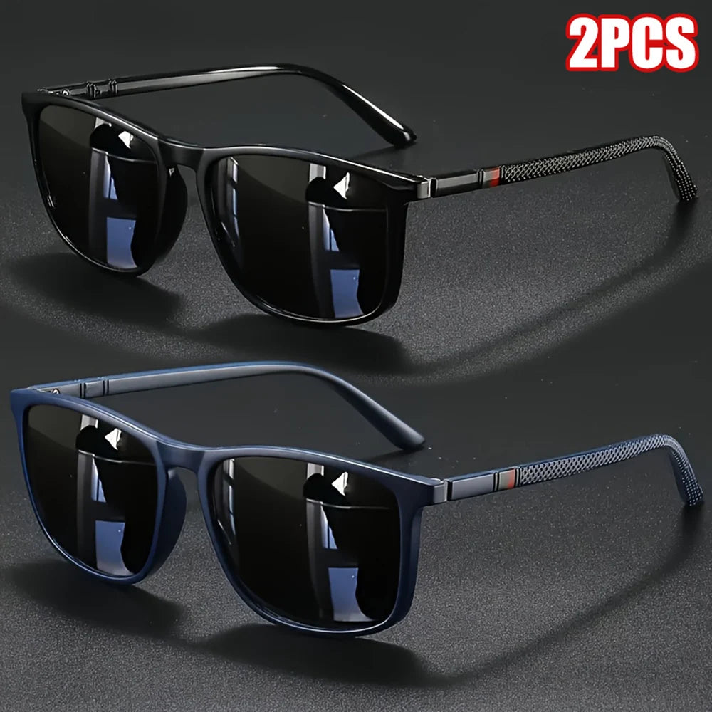 1_2pcs Luxury Square Vintage Polarized Cycling Sunglasses UV400 Men Women Fashion Eyewear Travel Driving Fishing Sun Glasses