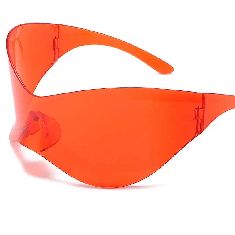Oversized Futuristic Shield Sunglasses for Women Men Fashion Silver Mask Visor Sun Glasses Female Punk Y2K Eyeglasses