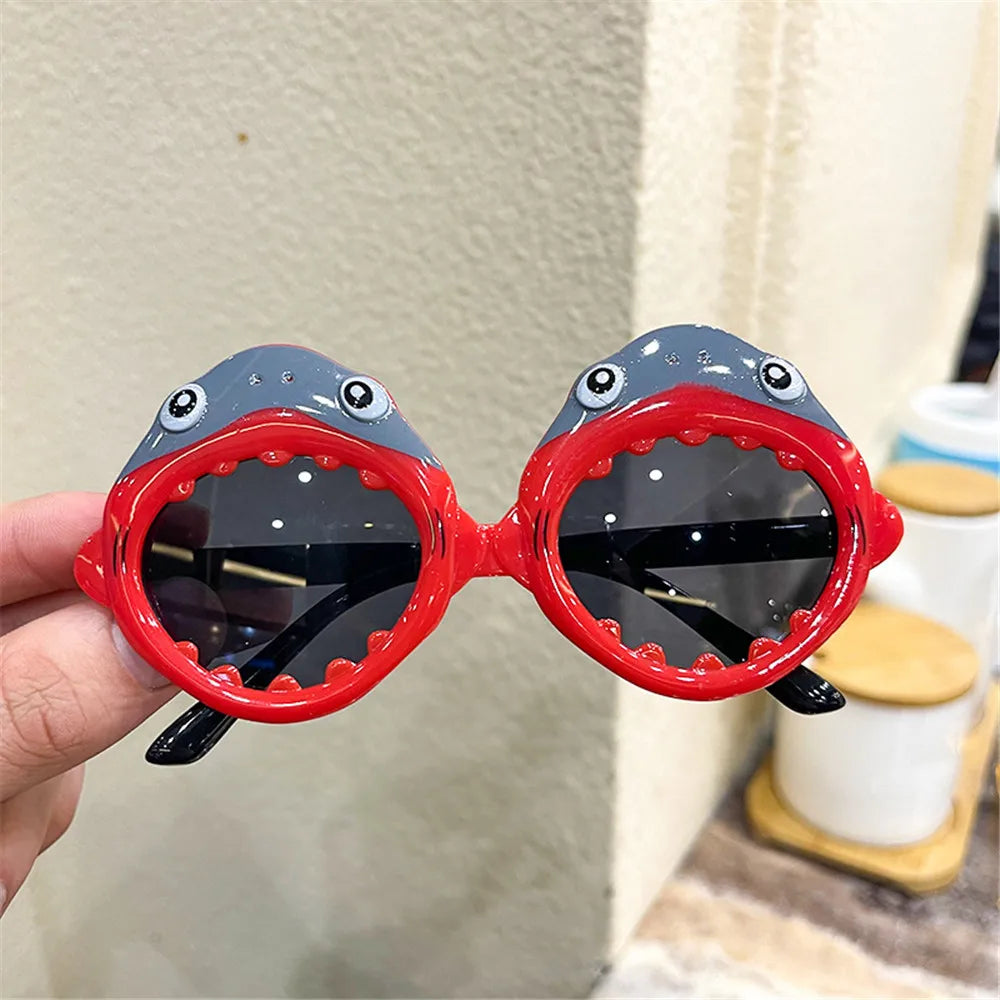 Cartoon Shark Shape Children Sunglasses UV Protection Glasses Children's Photo Props Kids Party Birthday Party Accessory Eyewear