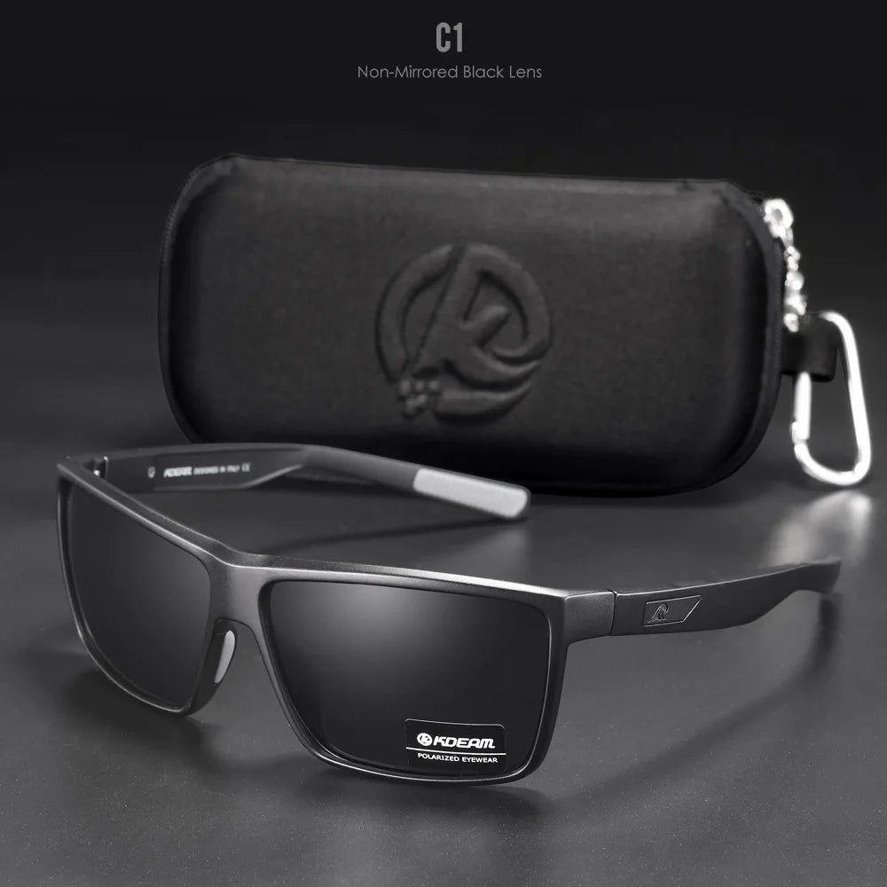 2025 KDEAM Brand Scratch Resistance Sunglasses for Men Polarized  UV400 Protection Sun Glasses Integral Spring Hinges