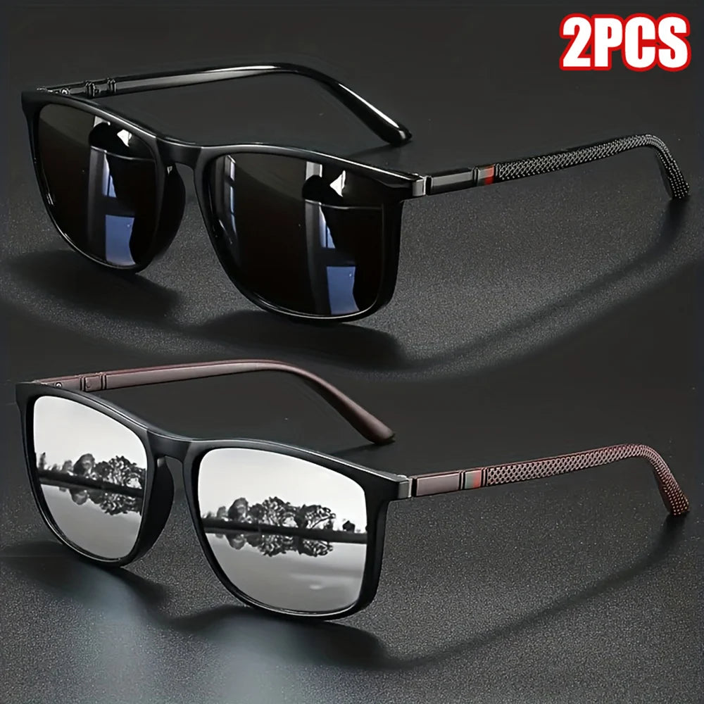1_2pcs Luxury Square Vintage Polarized Cycling Sunglasses UV400 Men Women Fashion Eyewear Travel Driving Fishing Sun Glasses