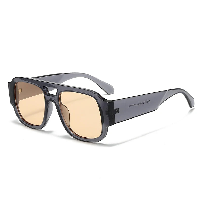 1/4 Sets Retro Large Frame Double Bridges Square Sun Glasses Women Candy Color Wide Legs Men Eyeglasses Outdoor Sports Shades