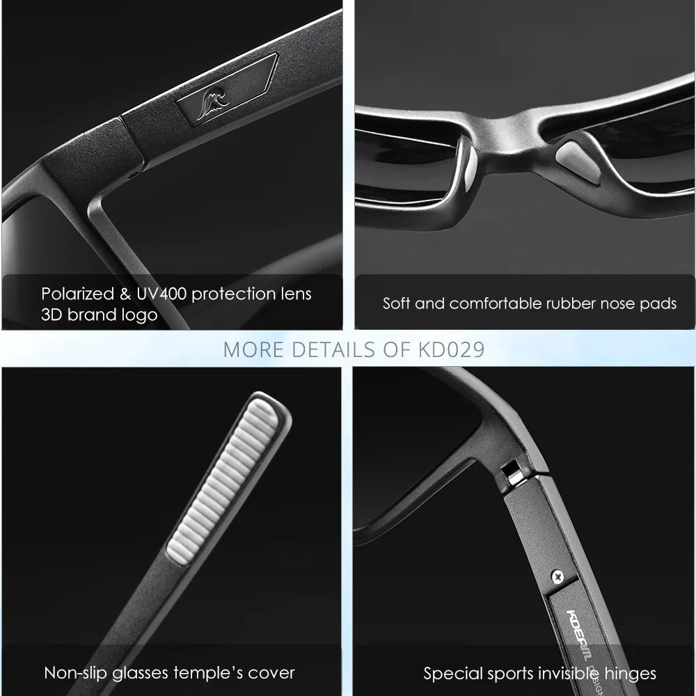 2025 KDEAM Brand Scratch Resistance Sunglasses for Men Polarized  UV400 Protection Sun Glasses Integral Spring Hinges