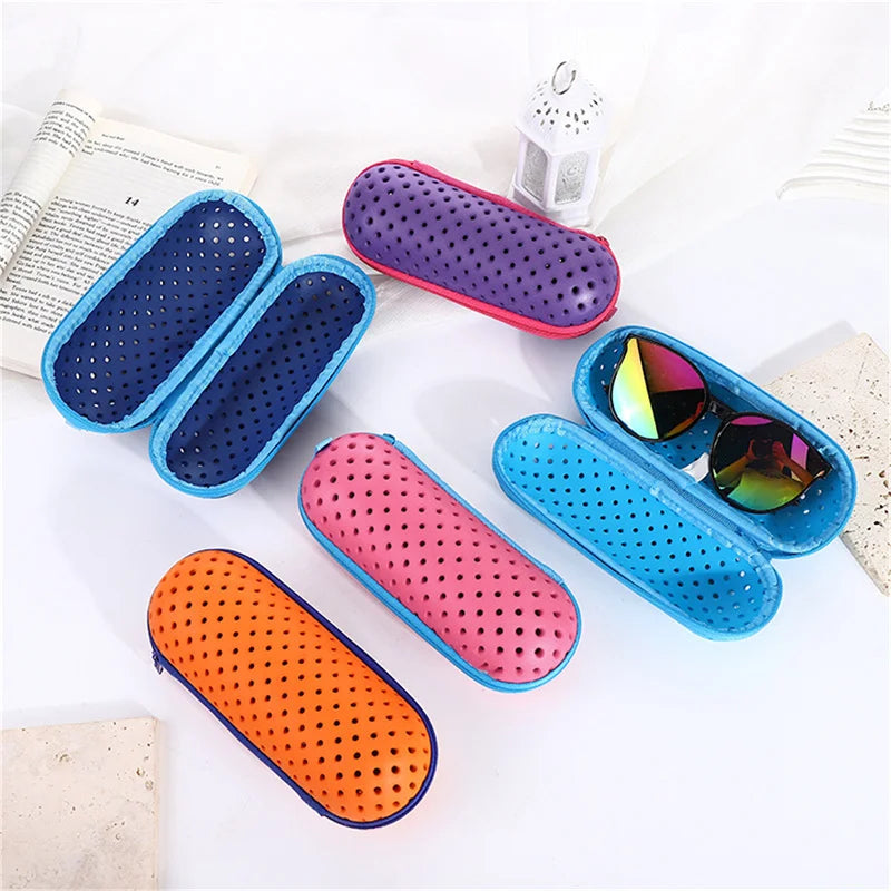 EVA Swimming Goggles Storage Box with Clip &amp Drain Holes Goggles Protective Case Breathable for Men Women Kids