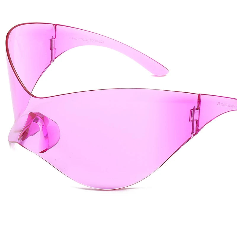Oversized Futuristic Shield Sunglasses for Women Men Fashion Silver Mask Visor Sun Glasses Female Punk Y2K Eyeglasses