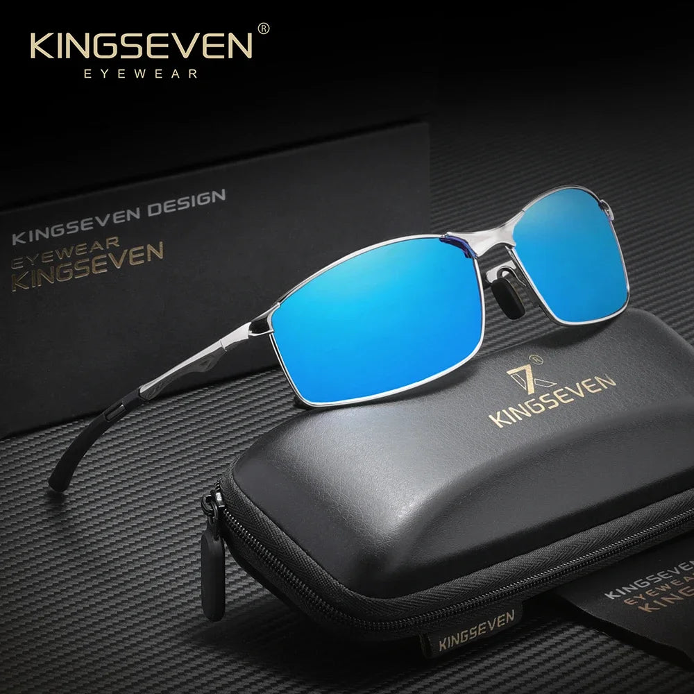 KINGSEVEN Polarized Rectangular Frame Cycling Sunglasses For Men /Women Outdoor Sport Driving Eyewear