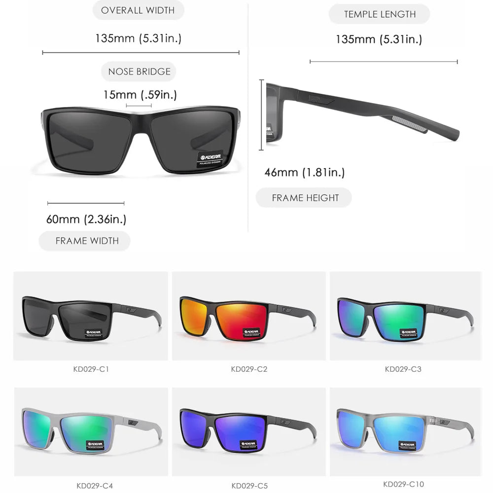2025 KDEAM Brand Scratch Resistance Sunglasses for Men Polarized  UV400 Protection Sun Glasses Integral Spring Hinges