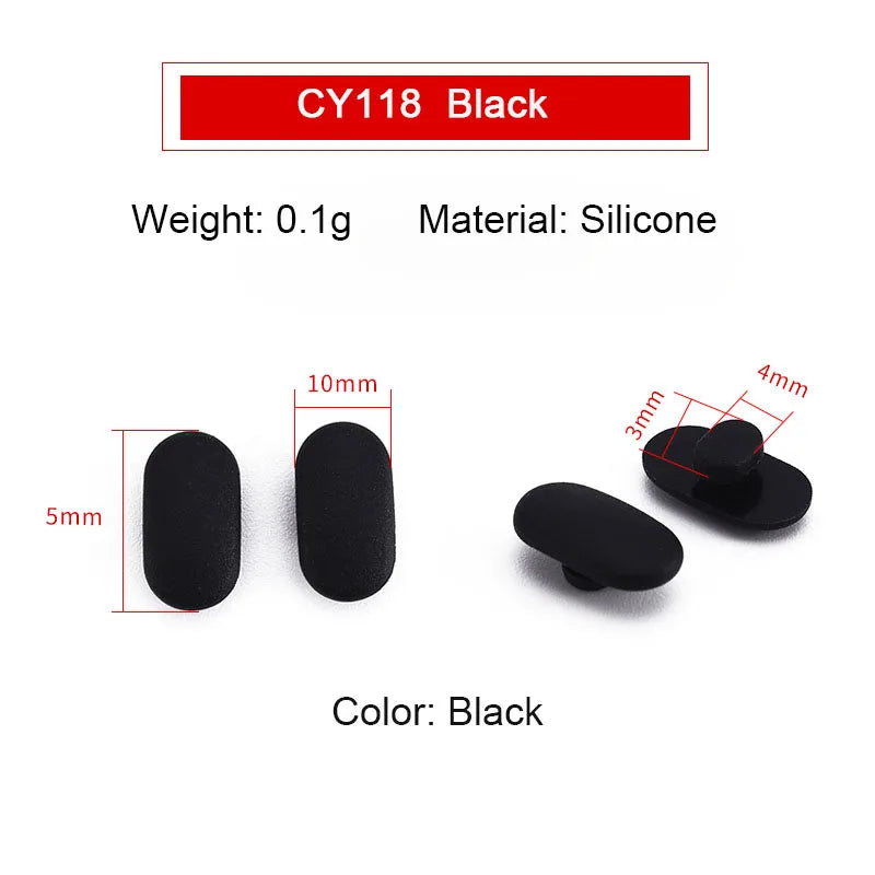 10pairs Silicone PVC Glasses Eyeglasses Nose Pads Optical Frame Repair Accessory Part Push In Insert Type